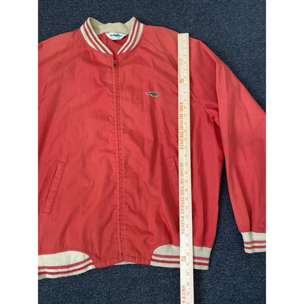 Vintage Sears Dragon Bomber Jacket Red Mens Size 3XL X-Tall Windbreaker Full Zip